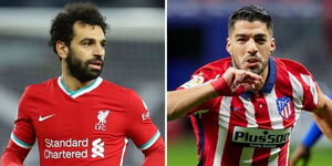 Liverpool forward Mohamed Salah (left) and Atletico Madrid's Luis Suarez
