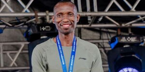 Kenyan runner Bernard Sang at the 2024 Lagos City Marathon. 