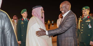 President William Ruto arriving in Saudi Arabia on November 9, 2023.