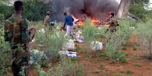 Crash scene of the African Express plane in Bardaale on Monday 4 May 4 2020.