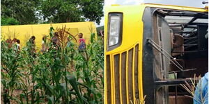 Overturned school Bus