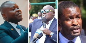 A collage image of Senators Eddy Oketch, Migori County, Samson Cherargei, Nandi County and  Edwin Sifuna Nairobi County