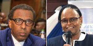 Senior Counsel Ahmednasir Abdullahi (left) and Chief Justice Martha Koome.