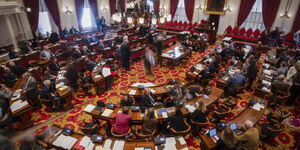 Several politicians during a session at the Vermont House of Representatives