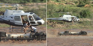 Photo collage of Sheldrick Wildlife Trust pilots rescuing a pilot along Gulalu causeway on Wednesday May 3, 2023