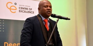 Shelter Afrique CEO addresses an audience at a past function