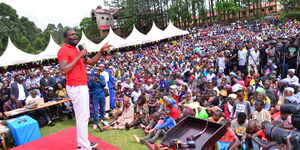 sifuna addressing widors in Kisii