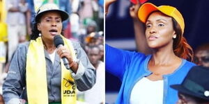 Former Thika Member of Parliament Alice Ng'ang'a (left) alongside her sister, Bernadette Wangui Ng'ang'a.