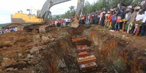 Solai Dam tragedy vicitms being buried 