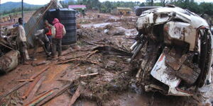The destruction left behind on May 8, 2018 after Solai Dam broke its banks.