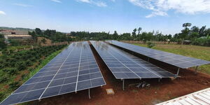 Photo of Solar panels at Gitwamba Power Plant Kirinyaga county