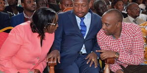 The Nairobi County Assembly Speaker Beatrice Elachi (L) and ousted Majority Leader Abdi Guyo (R) held meetings aimed at ousting the governor on January 7, 2020.