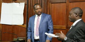 A photo of Nairobi Governor Mike Sonko at a Milimani court in September 2018