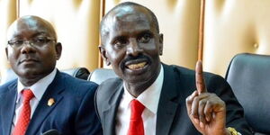 KNUT Secretary-General Wilson Sossion addresses journalists in Nairobi on May, 16 2019 