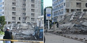 A collage showing the debris of a 19-storey building under construction that collapsed in Nairobi’s South C estate on January 2, 2026.