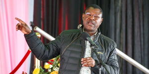 Speaker of the National Assembly Moses Wetangula at a thanksgiving service in West Pokot on Sunday April 30, 2023