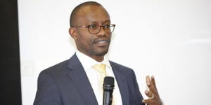 Former Standard Group CEO Orlando Lyomu addresses the SG employees on May 30, 2018. 