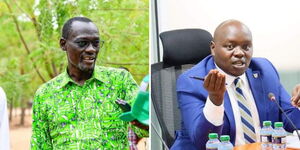 State House aide Josphat Nanok (left) and Nandi Senator Samson Cherargei.