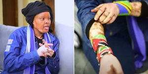 Clara Ngethe alias Mama Stella speaking on a Youtube Show which aired on Saturday, April 17.