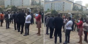 Technical University of Kenya (TUK) lecturers striking over delayed pay on October 25, 2023