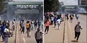 Nairobi Technical Training Institute students demonstrating on October 23, 2024