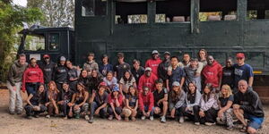 Students from Concord College during a tour in Kenya 