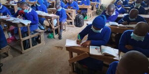 Learners in class at Mumbuni Primary in Machakos on January 4, 2020