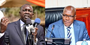 A side-to-side image of Kapseret MP Oscar Sudi and Kakamega Senator Boni Khalwale.
