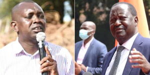 Kapseret MP Oscar Sudi (left) and ODM Leader Raila Odinga (right)