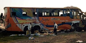 Super Coach Company Limited bus involved in an accident at Ahero along Kisumu-Nairobi Highway.