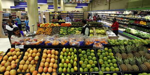 Kenyans shop at a local Nairobi supermarket.