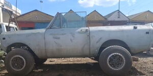 A photo of a junk Sports Utility Vehicle (SUV) that was transformed by Captain Omar in Ruiru, Kiambu County. 