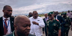 Former President Uhuru Kenyatta arriving in Goma City