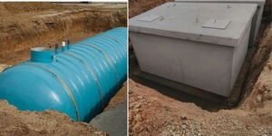 Photo collage of different underground water tanks 