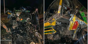 A road accident involving a bus and matatu along the Nairobi- Nakuru Highway 