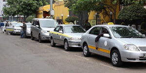 A file image of taxi drivers in Nairobi