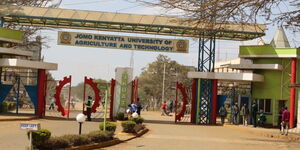 The entrance to Jomo Kenyatta University of Agriculture and Technology (JKUAT) main campus in Juja, Kiambu County