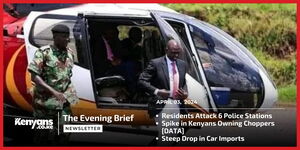 President William Ruto alights from a chopper