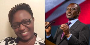 The late Principal Magistrate Monica Kivuti (left) and President William Ruto.