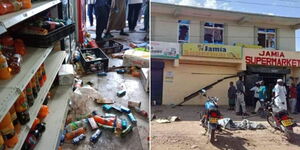 The aftermath after protesters broke into and looted Jamia Supermarket in Kisumu County on Thursday March 30, 2023