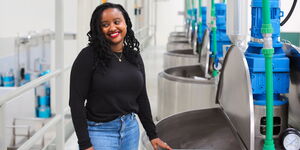 The founder of Food4Education Wawira Njiru at one of the organisation's kitchens on January 11, 2024