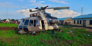 The Kenya Defence Forces Chopper which crashed in Wajir