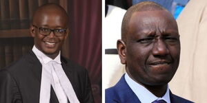 A collage of LSK Chairman Eric Theuri and President William Ruto