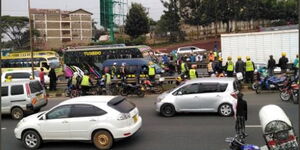 The accident scene on Thika Superhighway near Garden City on January 13, 2021.