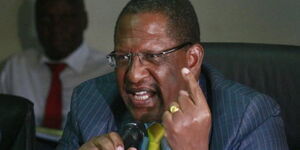 A photo of Environment Cabinet Secretary Keriako Tobiko appearing before the National Assembly Environment Committee in Nairobi on Thursday, March 7, 2019. 