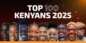 A graphic showing sections of Kenyans nominated in Top 100 Kenyans 2025 list by Kenyans.co.ke, December 3, 2025.
