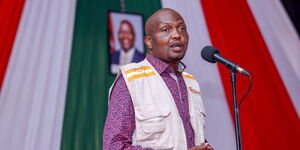 Public Service Cabinet Secretary Moses Kuria at an event on August 22, 2023