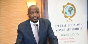 Trade CS Moses Kuria during a workshop on Tuesday April 18, 2023