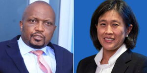 Trade CS Moses Kuria (left) and US Trade Representative Katherine Tai.