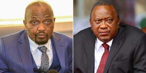 Trade CS Moses Kuria (right) and President Uhuru Kenyatta.